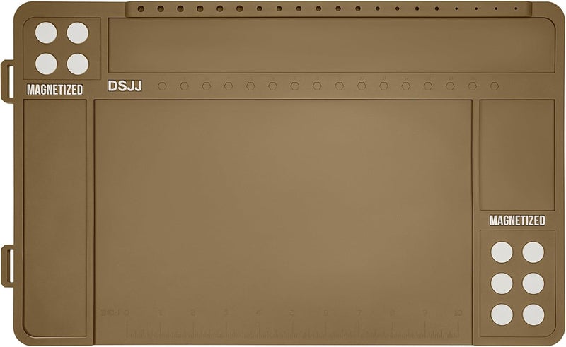 CKPART Gun Cleaning Mat, Premium Magnetic Pad With Organizer Parts Tray, Anti-Slip Rubberized Pistol Mat, Protective Workbench Mat for Gun Cleaning (16.5"x 10.43") - Image 1